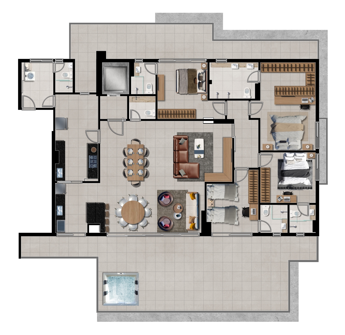 4 Suítes - 315 m²