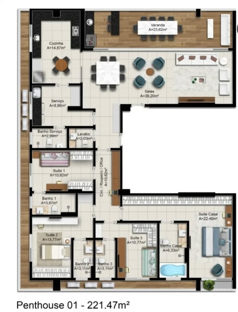 222 m² - 4 Suítes
